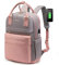 LOVEVOOK Rucksack Damen, 15,6 Zoll Laptop Rucksack Schulrucksack Mädchen Teenager mit Laptopfach, Wasserdichter Schultasche Daypack Elegant für Schule Uni Reise Arbeit, Rosa Grau