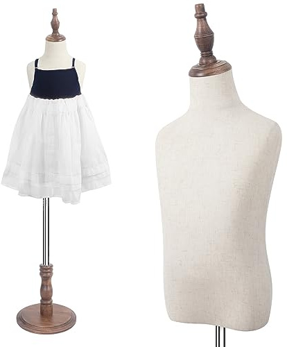 Child Mannequin Torse, Models Girl and boy Display Kids Unisex Manikin for Sewing Dressmakers Necklace Display, 6-7 Years Old, Brown