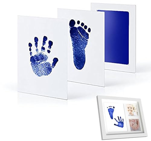 Set Impronte Bimbi,Kit Impronta Mani e Piedi Neonati,Kit Impronte Neonato,Set Impronta Senza Inchiostro,Impronta Mani e Piedi Neonati Cuscinetto del Timbro Senza Tocco,per Regalo Battesimo Bimbo