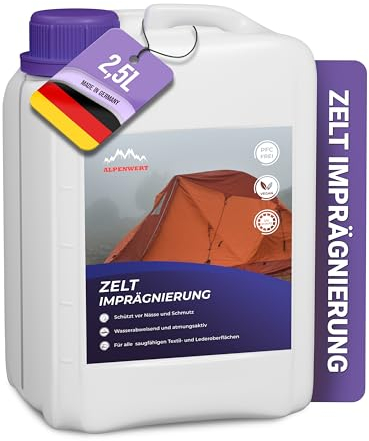 Alpenwert Tent & Gazebo Waterproofing Spray [Long-term Beading Protection] Made in Germany Impregnation for Tents, Awnings, Parasol and Much More (2.5L)