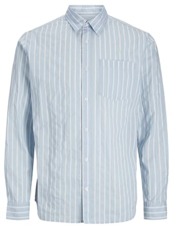 Jrebrow randig skjorta Ls, Chambray Blue, M