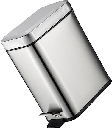 KITANDOVE Trash Can Pedal Bin Stainless Steel Waste Container Lid for Office Home Bathroom and Kitchen Smooth Edges Odor Rubbish Storage