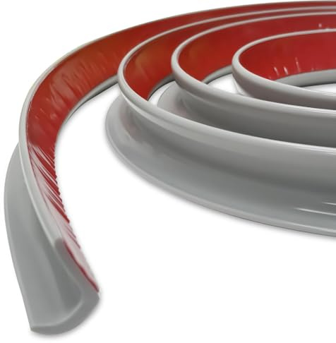 Canalón de lluvia J Shape RV, parte trasera autoadhesiva, canalones de lluvia adecuados para todo tipo de coches, camiones, autocaravanas y yates (gris, 10 m)