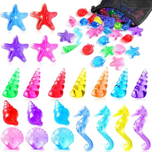 MARFOREVER 36 Pcs Diving Gems Pool Toys Acrylic Diamond Pirate Treasure