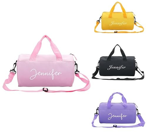 Borsa a tracolla sportiva personalizzata con nome Duffel Bags per bambini Dance Ballet Bags Bagaglio da viaggio carino Organizer Weekend Overnight Bag per bambini