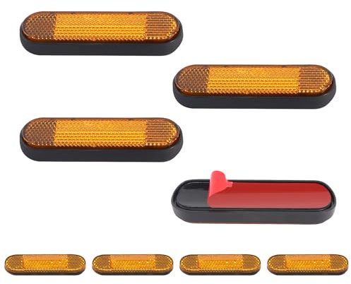 8 piezas reflector amarillo motocicleta mini reflector reflector trasero ojo de gato motocicleta bicicleta reflector trasero autoadhesivo reflector lateral para bicicleta multifuncional Scooter
