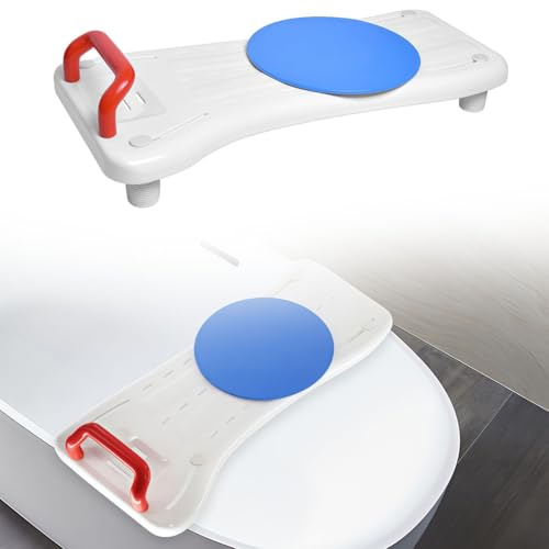 BESTXH Tabla De BañO Giratoria De 360°, Asiento De BañO para Personas Mayores, Asiento De PláStico Ajustable, Se Adapta A BañEras De 41 A 62 Cm De Ancho, Carga MáXima: 150 Kg,Blanca