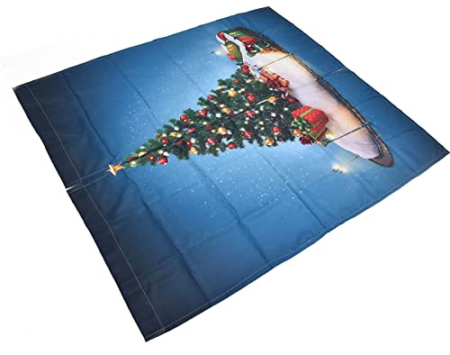 shenruifa Cortinas navideñas con impresión digital 3D, decoración del hogar, cortinas sombreadas con árbol de Navidad para sala de estar, dormitorio (170 x 200 cm)