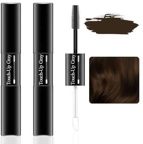 2 Pezzi Mascara Capelli Bianchi Mascara Per Capelli Bianchi Copertura Immediata Asciugatura Rapida Lunga Durata Design A Doppia Punta Facile Da Pulire Per Uomini E Donne Marrone Scuro 7 Millilitri