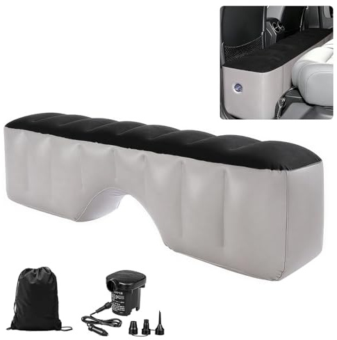 CEWROM Coussin gonflable pour siège arrière - 130 x 27 x 37 cm - Matelas gonflable pour voiture - Avec pompe à air - Pour voyage, camping