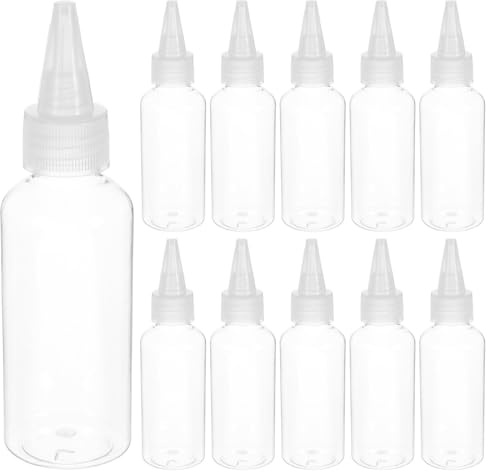 OFFIGAM 30 Botellas de Plástico Reutilizables de 60 Ml con Boca Puntiaguda, Exprimibles y Portátiles para Dispensar Lociones y Condimentos Líquidos