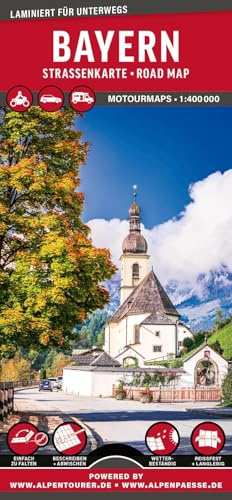 MoTourMaps Bayern Auto- und Motorradkarte 1:400.000: reißfest • wasserfest • beschreibbar (MOTOURMAPS: Laminierte Auto- und Motorrad-Straßenkarten für unterwegs)