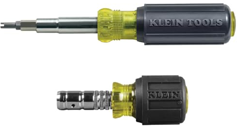 Klein Tools 80065 Schrader Driver Kit with Multi-Bit 11-in-1 Screwdriver/Nut Driver and 2-in-1 Nutdriver, Hex Head Slide Drive, 2-Piece