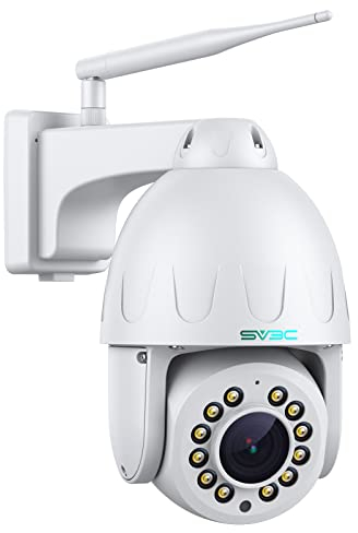 15X Optical Zoom PTZ WiFi Security Camera Outdoor SV3C Auto Tracking 5MP Color Night Vision Wireless IP Camera, 2-Way Audio, Metal Shell, RTSP, Onvif