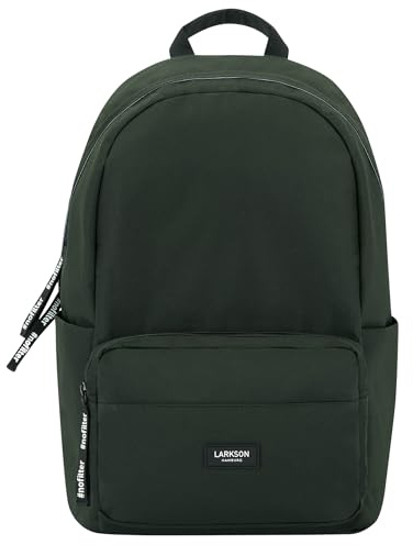 LARKSON Schulrucksack Mädchen & Jungen Teenager Dunkelgrün - No 3 - Rucksack Damen & Herren für Schule - 16 Laptopfach - Aus robustem Polyester - Wasserabweisend