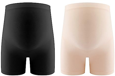 LAEMILIA Short Grossesse Panty Maternité Culotte Enceinte Short sous Robe Femme Taille Haute Panty Anti-frottement Cuisse sous-Vêtements Grossesse Legging Respirant Grande Taille