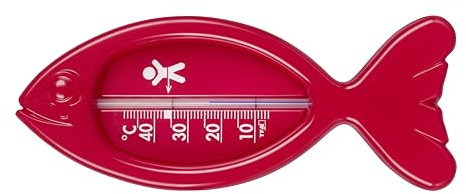 TFA Dostmann Analoges Badethermometer für Babys, 14.3017.05, auch für Kinder/Senioren geeignet, Überwachung der Badewassertemperatur, auch für Pools/Whirlpools, in Fisch-Form, 14,5 cm hoch, rot