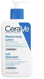 CeraVe Lait Hydratant Intensif Corps et Visage - Peaux Très Sèches, Avec Démangeaisons - 72H d’Hydratation - Beurre de Karité + 3 Céramides + Hydro-Urea Boost - Sans Parfum, Non Comédogène - 236ml