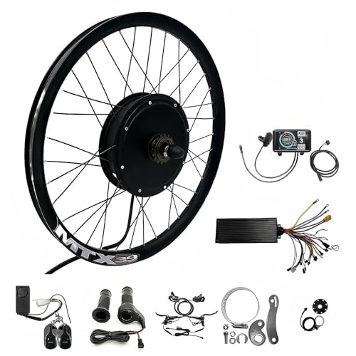 Elektrisk cykelkonverteringssats, 72 V 3 000 W E-Bike-kit, 26 tum borstlös växelfri navmotor främre bakhjul, E-cykel konverteringssats med färgskärm 27,5 tum, bakre kit