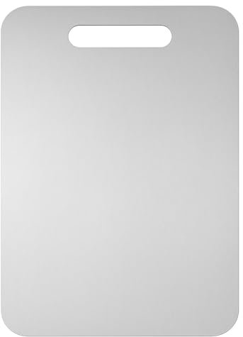 INOXLM Tagliere Acciaio Inox Alimentare 39x28 cm Idoneo Haccp, Tagliere da cucina professionale double face, resistente, Tagliere in acciaio per Cucina, Bar e Ristorante - Made in italy