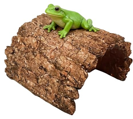 per caverne per tartarughe, nascondiglio in resina resistente, terrazza riposante con design in roccia naturale, robusto habitat per rettili con bordi lisci, struttura sicura per decorazioni pe