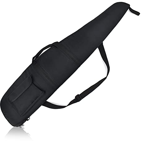 AUMTISC Soft Rifle Case, Shotgun Carrying Bag, Gun Cases for Scoped Rifles with Adjustable Shoulder Sling and Pocket, Black 44