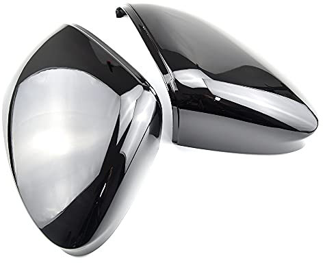 MKptopia ABS Copertura specchio nero carbonio copri specchietto retrovisore auto Sostituzione compatibile con VW Golf 8 MK8 GTE GTD GTI R-line New-No Side Assist