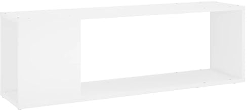 vidaXL TV Schrank mit 2 Ablagen Lowboard TV Möbel Tisch Board Sideboard Fernsehtisch Fernsehschrank HiFi-Schrank Weiß 100x24x32cm Holzwerkstoff