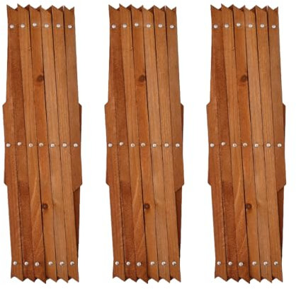 KANTA 3 x Garden Expanding Wooden Trellis Expandable Trellises Aluminum Riveted Each Piece Expands to 180cm x 30cm Climbing Plants Support