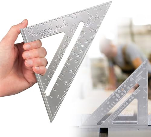 7 Inch Carpenters-Square-Aluminium Speed Square - Versatile Set Alloy Square Multi-Functional Carpenter's Tool, Suitable for Engineers, Home Builders, Roofing and Windows