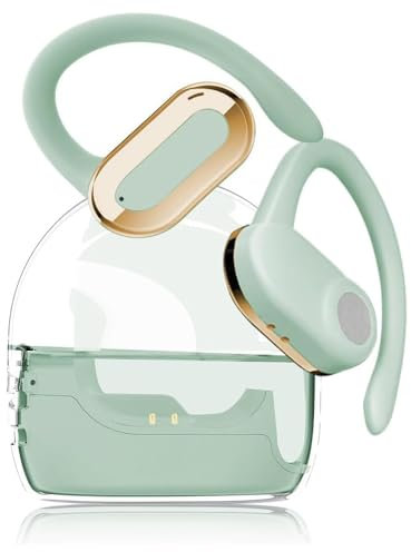 SLuB Open Ear Auriculares Bluetooth, Auriculares Deportivos Inalámbricos Bluetooth, Conducción de Aire, Bluetooth 5.3, IPX5 Resistente al Agua para Correr, Fitness y Juegos (Verde)