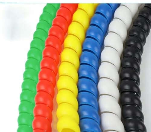 Spirale avvolgente in filo colorato nel cablaggio del manicotto del cablaggio Manicotto del tubo di calore per motocicletta Guaine per cavi Tubo avvolgente 1M 8-32mm-GIALLO-10mm-3M
