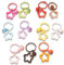 XYTAHDM 12 Pièces 30mm Anneau Porte Clé - Porte-clés Étoile Coloré Creatif en Alliage - Avec Design Cloche Mignon - Parfait pour l’usage quotidien, la décoration de sacs