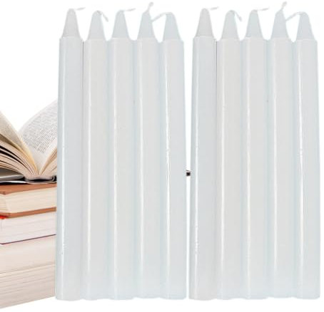 Bougies de dîner effilées - matériau de cire non parfumé Bougie brûlante | Temps de brûlure de 7 heures durable Style vénitien classique de 7 heures de 7 heures | Table à bougies sans goutte pour