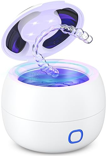 Ultrasonic Retainer Cleaner Machine | Clean Your dentures Easy&Quick Ultrasonic Technology | Mouth Guard Cleaner | Aligner and Dentures Cleaners | Jewelry Cleaners