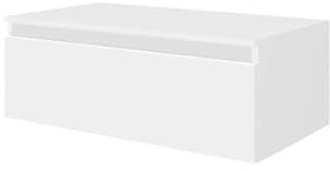 Liberoshopping Mobile bagno sospeso con cassetto soft closing in legno nobilitato– design moderno NILYA(Bianco Opaco, 80 cm)