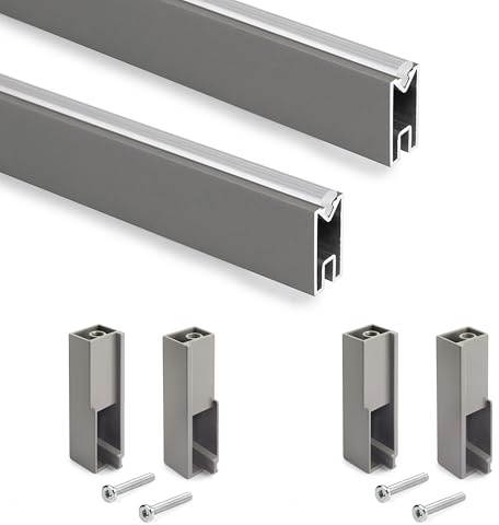 Emuca - Kit tubo per armadio Luxe, 0,75 m, Titanio, Alluminio e Tecnoplastica, 1 kit