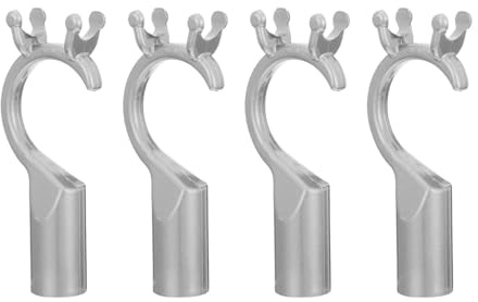 STOBAZA Testa Forchetta Argento Antiruggine 4 Pezzi in Lega di Alluminio Elevata Capacità di Carico per Bastone Appendiabiti per Supporto Abiti