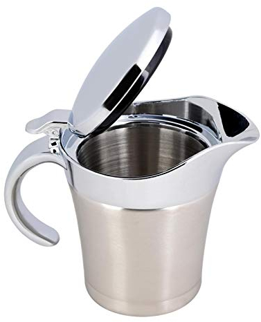 Sauce Gravy Pot, 304 Stainless Steel Thermal Insulated Sauce Boat Pot Insulated Sauce Pot for Cream, Salad Dressing, Custard, Milk(Small 450ml)
