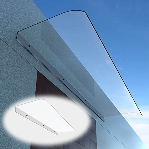 Door Canopy Door Window Awning Roofing Rain Shelter Outside Sun Shield UV Protection for Door/Window, Transparent Sheet Sun Shade Shelter (Flat installation/Facade installation)