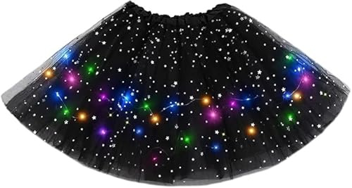 Girl Tutu Skirts, 2-8 Years Baby Girls Light Up LED Tutu Skirt Magic Light Princess LED Dancing Skirt Tulle Ballet Black