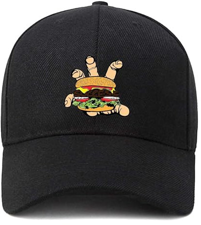 EDGMM Baseballkappe, Baumwolle, verstellbar, für Herren und Damen, Hamburger-Hand, Einheitsgr��e