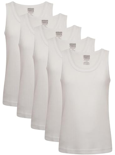 Keanu Heatforce Kids Thermal Vests - Pack of 5 - Winter Warm 0.45 TOG Brushed Underwear - Ages 3-15 Years (5 Pack White Vests - 14-15 Years)