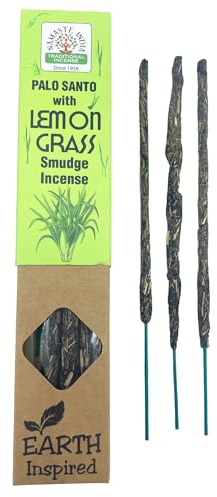 Incienso de Fumigación Inspirado en la Tierra - Sahumerio - Incienso Tradicional India Orgánico - Namaste India (Lemongrass & Palo Santo)