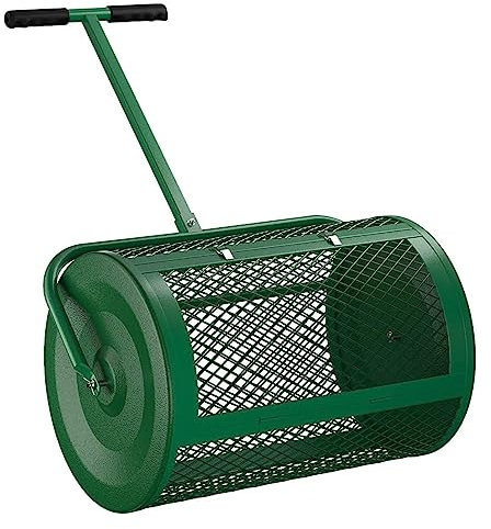 OSBELE Esparcidor de Semillas Multiusos, esparcidor de turba Duradero de 24 Pulgadas, Rodillo para césped, Rodillo esparcidor de estiércol liviano, para el Cuidado del césped y el jardín, Rodillo e