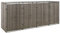 Festnight Mülltonnenbox 4er Mülltonnenverkleidung Mülltonnecontainer Rattan Müllcontainer Mülltonnenschrank Müllbox Draußen Rattan (4 Tonnen) 274 x 80 x 117 cm Grau
