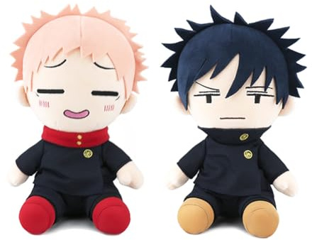 Zhongkaihua JJK Itadori Yuji Plush Figure 23CM Plush Pillow Anime PP Cotton Cushion Soft Stuffed Furry Car Home Sofa Christmas Decoration Pendant Ornament
