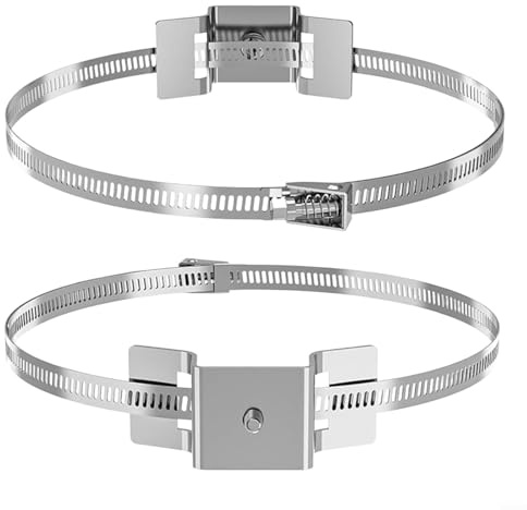 Kit de montage sur poteau (réglable de 10,2 à 38,1 cm), support de panneau en métal robuste pour poteaux rondes/carrés, pince résistante aux intempéries pour panneaux de signalisation routière/boîtes