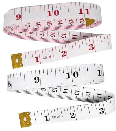 Tape Measure body-Measuring tape Body measurement-Soft measurement Tape for sewing tailoring crafting clothing 2-Sided-60 Inches150 cm-measure tool-Multi Colour & Pack (Red & White) (RED & WHITE)