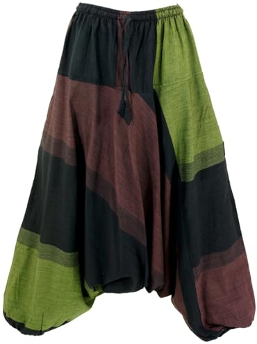 GURU SHOP Randiga harembyxor, pluderbyxor, boho pumpbyxor, aladinbyxor, dam, kaffe, 40